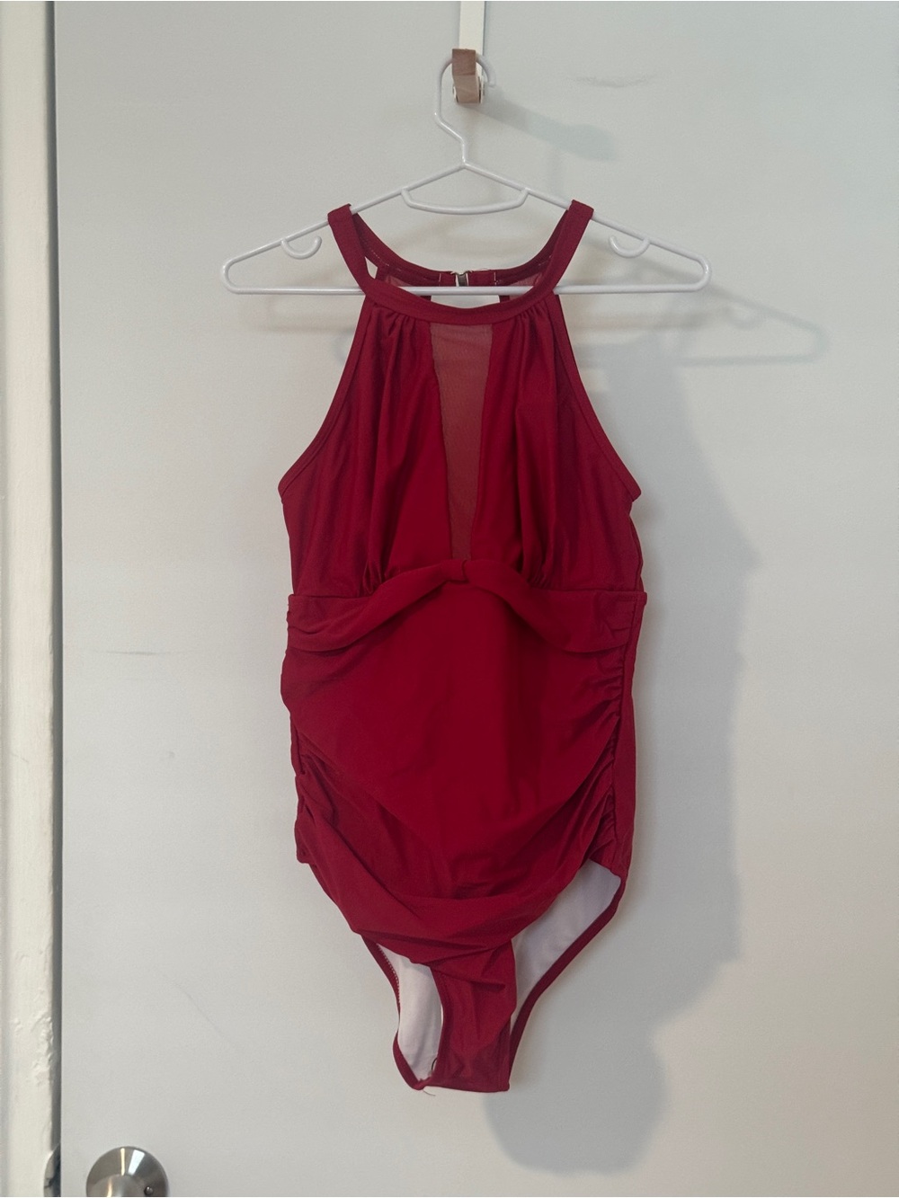 NWT Red One-Piece Swimsuit with Halter Neck